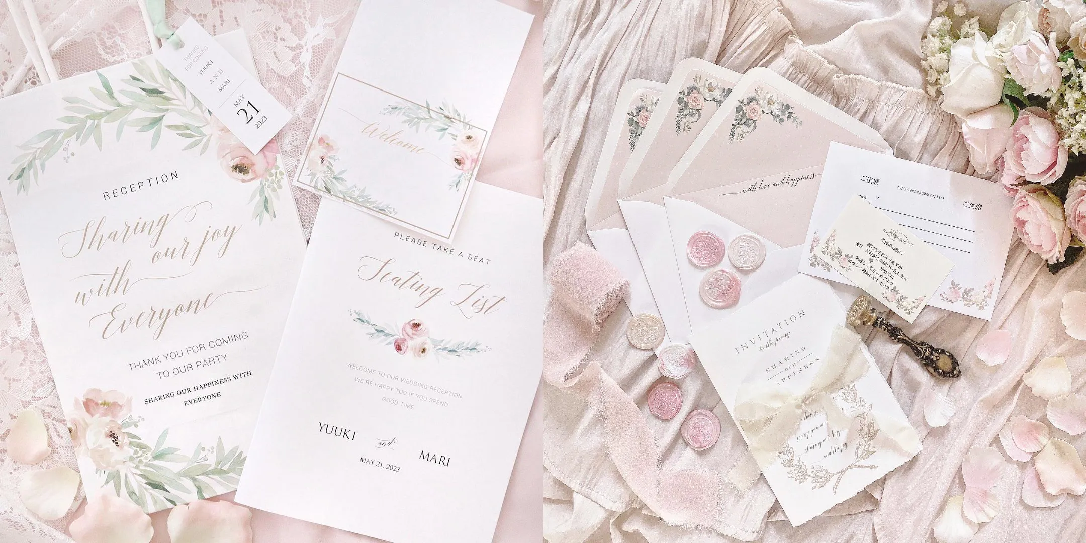 ロマンティックに彩るピンクコーディネートウェディング